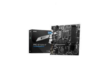 MSI | PRO B760M-P | Processor family Intel | Processor socket  LGA1700 | DDR5 DIMM | Memory slots 4 | Supported hard disk drive interfaces 	SATA, M.2 | Number of SATA connectors 4 | Chipset Intel B760 | mATX