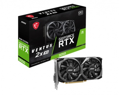 MSI | GeForce RTX 3050 VENTUS 2X XS 8G OC | NVIDIA | 8 GB | GeForce RTX 3050 | GDDR6 | HDMI ports quantity 1 | PCI Express Gen 4 x8 | Memory clock speed 14000 MHz