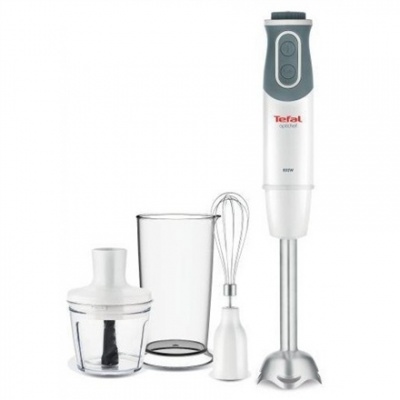 TEFAL | Blender | Optichef 3-in-1 HB643138 | Hand Blender | 800 W | Number of speeds 20 | Turbo mode | Chopper | White/Grey