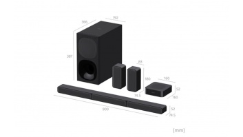 Sony | HT-S40R 5.1ch Home Cinema Soundbar with Wireless Rear Speakers | Black | No | USB port | Wi-Fi | Bluetooth | Wireless connection