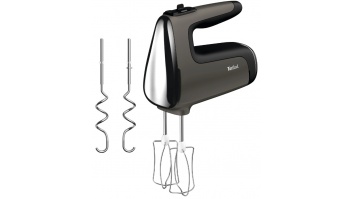 TEFAL | HT650E38 PowerMix Silence | Hand Mixer | 600 W | Number of speeds 5 | Turbo mode | Black/Grey