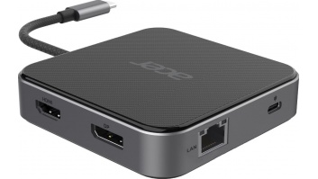 Acer 7-in-1 USB Type-C Dock | Ethernet LAN (RJ-45) ports 1 | DisplayPorts quantity 1 | HDMI ports quantity 1