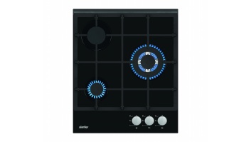 Simfer | Hob | H4.305.HGSSP | Gas on glass | Number of burners/cooking zones 3 | Rotary knobs | Black