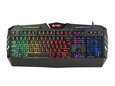 FURY Spitfire Gaming Keyboard, US Layout, Wired, Black | Fury | Gaming Keyboard | Spitfire | Gaming keyboard | Wired | RGB LED light | US | 1.8 m | Black | USB 2.0