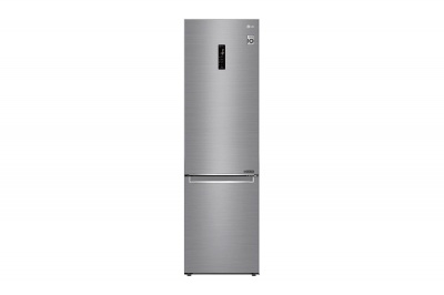 LG | Refrigerator | GBB72PZDMN | Energy efficiency class E | Free standing | Combi | Height 203 cm | No Frost system | Fridge net capacity 277 L | Freezer net capacity 107 L | Display | 36 dB | Silver