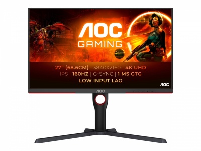 AOC | Monitor | U27G3X/BK | 27 " | IPS | 16:9 | 160 Hz | 1 ms | 3840 x 2160 pixels | HDMI ports quantity 2 | Black