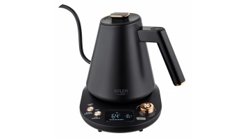 Adler Kettle | AD 1349 | Electric | 1100 W | 1 L | Stainless steel | 360° rotational base | Black/Gold