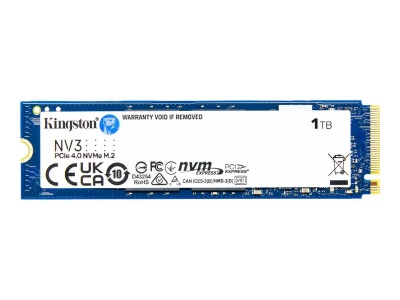 Kingston SSD | NV3 | 1000 GB | SSD form factor M.2 2280 | Solid-state drive interface PCIe NVMe Gen 4.0 (x4) | Read speed 6000 MB/s | Write speed 4000 MB/s