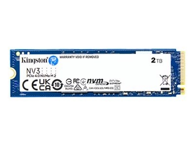 Kingston SSD | NV3 | 2000 GB | SSD form factor M.2 2280 | Solid-state drive interface PCIe NVMe Gen 4.0 (x4) | Read speed 6000 MB/s | Write speed 5000 MB/s