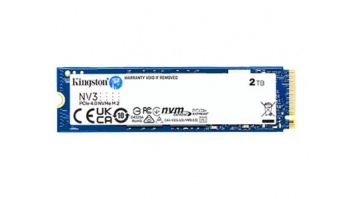 Kingston SSD | NV3 | 2000 GB | SSD form factor M.2 2280 | Solid-state drive interface PCIe NVMe Gen 4.0 (x4) | Read speed 6000 MB/s | Write speed 5000 MB/s