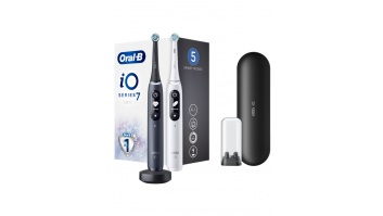 Oral-B Electric toothbrush | iO 7 Duo Pack | Rechargeable | For adults | Number of brush heads included 2 | Number of teeth brushing modes 5 | White/Black Onyx