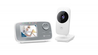 Motorola | Video Baby Monitor | VM482 2.4" | 2.4" LCD color display with 480 x 272px resolution; Room temperature monitoring; Infrared night vision; Infrared night vision; 2.4GHz FHSS wireless technology for in-home viewing; Digital zoom 2x; High sensitiv