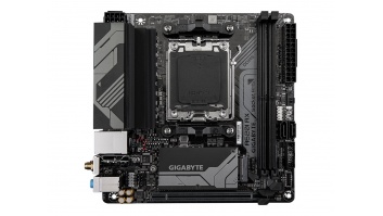 Gigabyte | A620I AX 1.0 | Processor family AMD | Processor socket AM5 | DDR5 DIMM | Supported hard disk drive interfaces SATA, M.2 | Number of SATA connectors 2