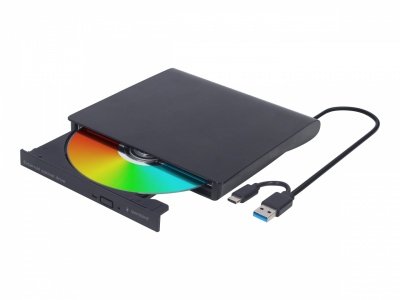 Gembird | External USB DVD Drive | DVD-USB-03 | Interface USB 3.1 Gen 1 | DVD±RW (±R DL) / DVD-RAM | CD read speed 24 x | CD write speed 24 x | Black