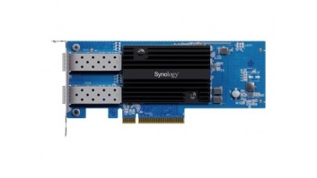 Synology E25G30-F2 Dual-port 25GbE SFP28 add-in card designed to accelerate bandwidth-intensive workflows | Synology E25G30-F2 | 25 GT/s | PCIe 3.0 x8