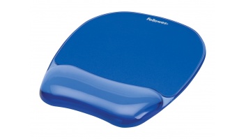 Fellowes | Mouse pad with wrist support CRYSTAL | Mouse pad with wrist pillow | 230 x 202 x 32 mm | Blue