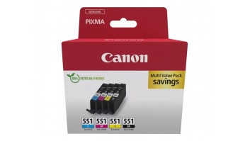 Canon Cartridges | CLI-551 BK/C/M/Y Multipack | Ink | Black, yellow, cyan, magenta