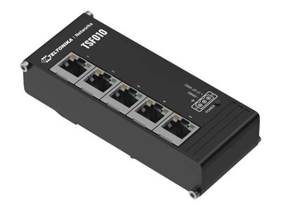 Teltonika Industrial Switch | TSF010 | Unmanaged | DIN rail mountable | 10/100 Mbps (RJ-45) ports quantity 5 | Power supply type 3-pin industrial DC power socket