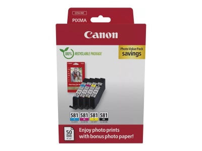 Canon CLI-581 | Ink Cartridge + Photo Paper | Multipack