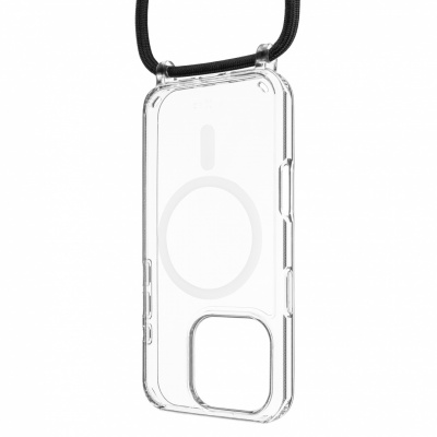 Fixed | MagPure Neck | Back Cover with Lanyard | Apple | iPhone 16 Pro | TPU | Clear, Black