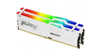 Kingston KF560C30BWEAK2-64 64GB 6000MT/s DDR5 CL30 DIMM (Kit of 2) FURY Beast White RGB EXPO | Kingston