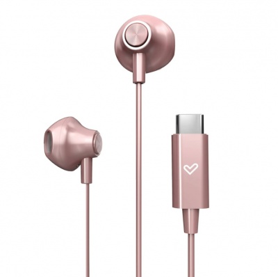 Energy Sistem Wired Earphones | EasyPods Type C | Built-in microphone | USB-C | Rose Gold