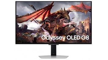 Monitor|SAMSUNG|32"|Gaming/Smart/4K|Panel OLED|3840x2160|16:9|0.03 ms|Speakers|Swivel|Pivot|Height adjustable|Tilt|Colour Silver|LS32DG802SUXDU