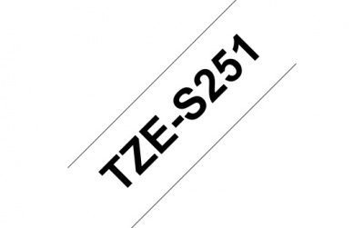 Brother | TZe-S251 Strong Adhesive Laminated Tape | Black on White | TZe | 8 m | 2.4 cm