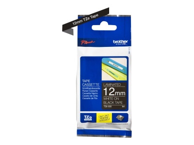 Brother | TZe-335 Laminated Tape | White on Black | TZe | 8 m | 1.2 cm