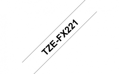 Brother | TZe-FX221 Flexible ID Laminated Tape | Black on White | TZe | 8 m | 0.9 cm