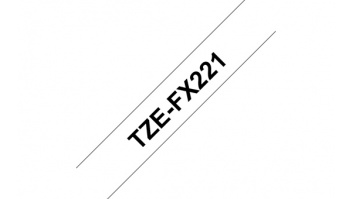 Brother | TZe-FX221 Flexible ID Laminated Tape | Black on White | TZe | 8 m | 0.9 cm