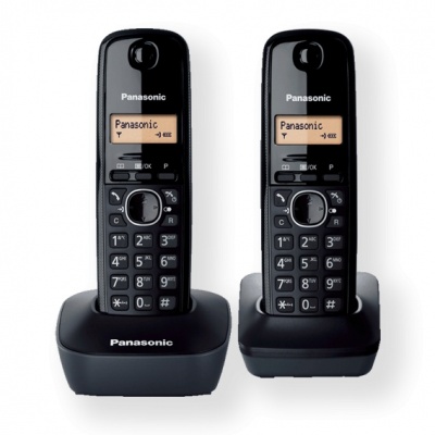 Panasonic | Cordless | KX-TG1612FXH | Built-in display | Caller ID | Black | Conference call | Phonebook capacity 50 entries | Wireless connection