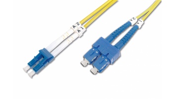 Digitus | Patch Cord | DK-2932-02 | Cable diameter 3 mm; Cable type: I-VH 2E9/125µ; Fiber diameter: 09/125µ; Connector 1/2: LC/SM | Yellow