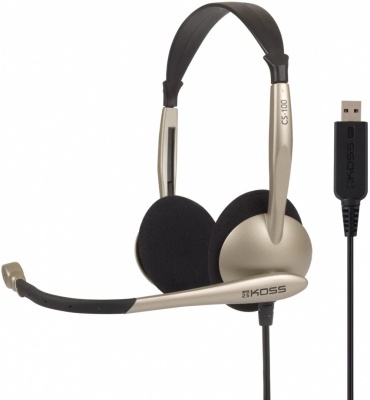 Koss | Headphones | CS100USB | Wired | On-Ear | Microphone | Noise canceling | Gold