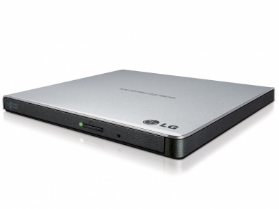 H.L Data Storage | Ultra Slim Portable DVD-Writer | GP57ES40 | Interface USB 2.0 | DVD±R/RW | CD read speed 24 x | CD write speed 24 x | Silver | Desktop/Notebook