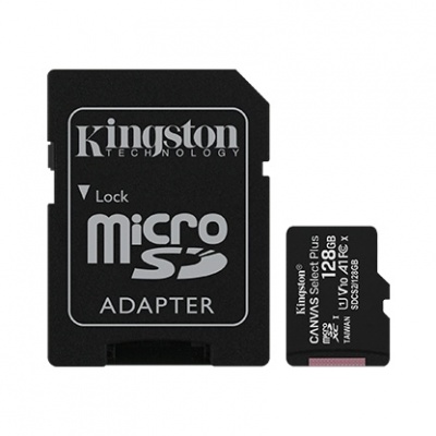 Kingston | Canvas Select Plus | UHS-I | 128 GB | MicroSDXC | Flash memory class 10 | SD Adapter