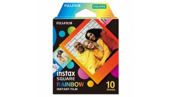 Fujifilm | Instax Square Rainbow (10) Instant Film | 72 x 86 mm | 2.4 x 2.4" Image Area; 3.4 x 2.8" Print Size | Quantity 10