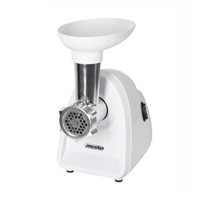 Mesko | Meat mincer | MS 4809 | White | 350 W | Middle size sieve; mince sieve; poppy sieve; plunger; sausage filler