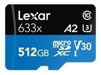 Lexar | High-Performance 633x | UHS-I | 512 GB | MicroSDXC | Flash memory class 10