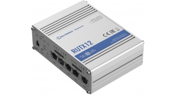 Dual LTE Cat 6 Router | RUTX12 | 802.11ac | 867 Mbit/s | 10/100/1000 Mbit/s | Ethernet LAN (RJ-45) ports 4 | Mesh Support No | MU-MiMO Yes | 4G | Antenna type 4xSMA for LTE, 2xRP-SMA for WiFi, 1xRP-SMA for Bluetooth, 1xSMA for GNNS | 1 x USB A