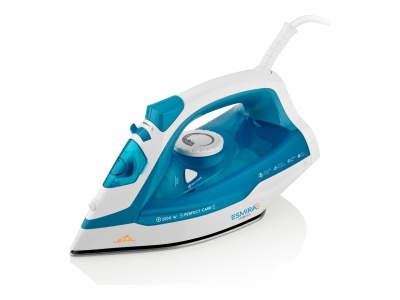 ETA | Iron | Esmira ETA027390000 | Steam Iron | 2200 W | Water tank capacity 380 ml | Continuous steam 40 g/min | Steam boost performance 100 g/min | Turquoise