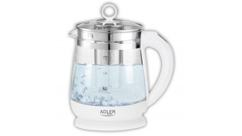 Adler | Kettle | AD 1299 | Electric | 2200 W | 1.5 L | Glass/Stainless steel | 360° rotational base | White