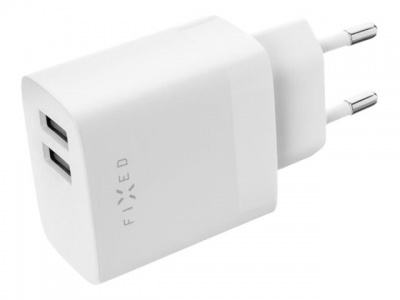 FIXED Dual USB Travel Charger 17W, White | Fixed