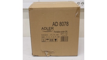 SALE OUT. Adler AD 8078 Portable cooler 28 L | Adler | Portable cooler | AD 8078 | Energy efficiency class F | Chest | Free standing | Height 43.5 cm | Total net capacity 28 L | Grey | DAMAGED PACKAGING, SCRATCHES ON BACK