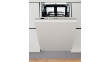 Whirlpool Dishwasher | WSIC 3M27 | Built-in | Width 44.8 cm | Number of place settings 10 | Number of programs 6 | Energy efficiency class E | Display | Silver