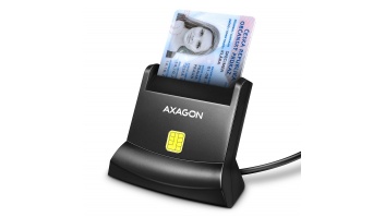 AXAGON Universal desktop USB contact Smart card/ID card reader with long, USB-A cable | CRE-SM4N