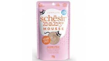 Schesir Baby Mousse Salmon&Chicken, 70g - laša un vistas uzputenis kaķēniem