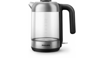 Philips | Kettle | HD9339/80 | Electric | 2200 W | 1.7 L | Stainless steel/Glass | 360° rotational base | Black/Silver