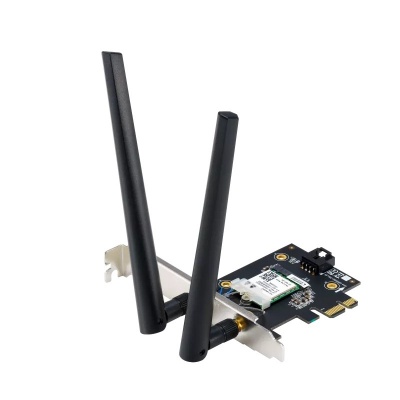 Asus WiFi 7 PCI-E Adapter with 2 external antennas | PCE-BE6500 | 802.11be | Mesh Support No | MU-MiMO No | No mobile broadband