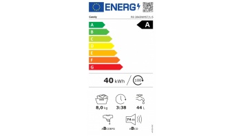 Candy Washing Machine | RO 284DWMS7/1-S | Energy efficiency class A | Front loading | Washing capacity 8 kg | 1200 RPM | Depth 53 cm | Width 60 cm | Display | TFT | Steam function | Wi-Fi | White